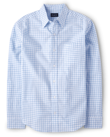 Camisa con botones de popelina de cuadros vichy de papá y yo para hombre