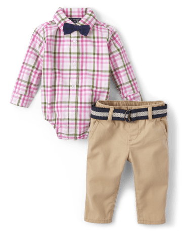 Baby Boys Dad And Me Gingham Poplin Outfit Set