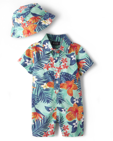 Baby Boys Matching Family Tropical Romper Outfit Set