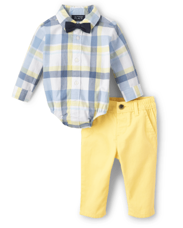 Conjunto de popelina a cuadros de papá y yo para bebé niño