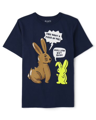 Camiseta con estampado de humor de conejito de Pascua para niños