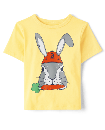 Camiseta con gráfico de conejito de Pascua para bebés y niños pequeños