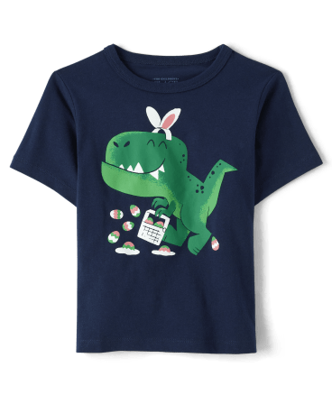 Camiseta con estampado de Dino de Pascua para bebés y niños pequeños