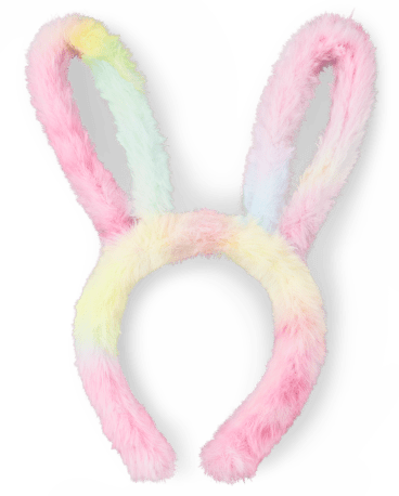 Girls Rainbow Tie Dye Bunny Ears Headband