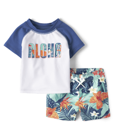 Baby Boys Matching Family Aloha Tropical Swimsuit