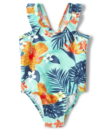 Baby Girls Matching Family Tropical One Piece Swimsuit