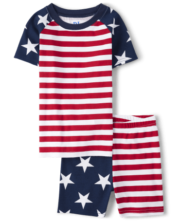 Unisex Kids Matching Family Americana Snug Fit Cotton Pajamas
