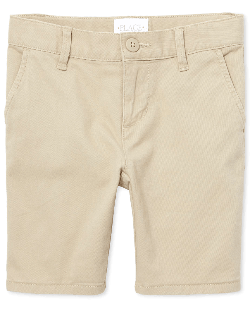 The Children's Place Girls Uniform Stretch Chino Shorts | Size 18 | Tan | Cotton