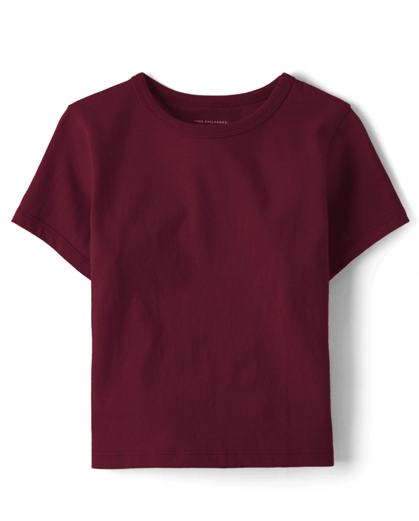 The Children's Place Toddler Boys T-Shirt | Size 12-18 M | Burgundy | 100% Cotton