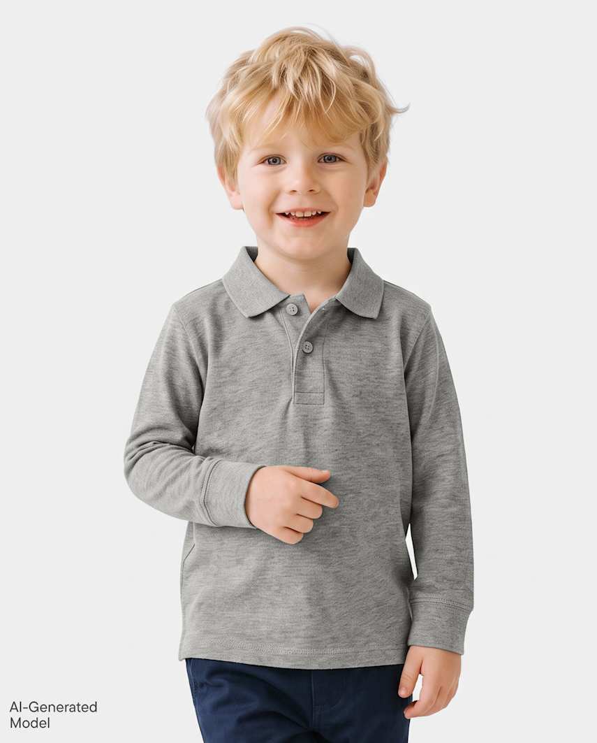 The Children's Place Baby And Toddler Boys Uniform Soft Pique Polo | Size 9-12 M | Gray | 100% Cotton