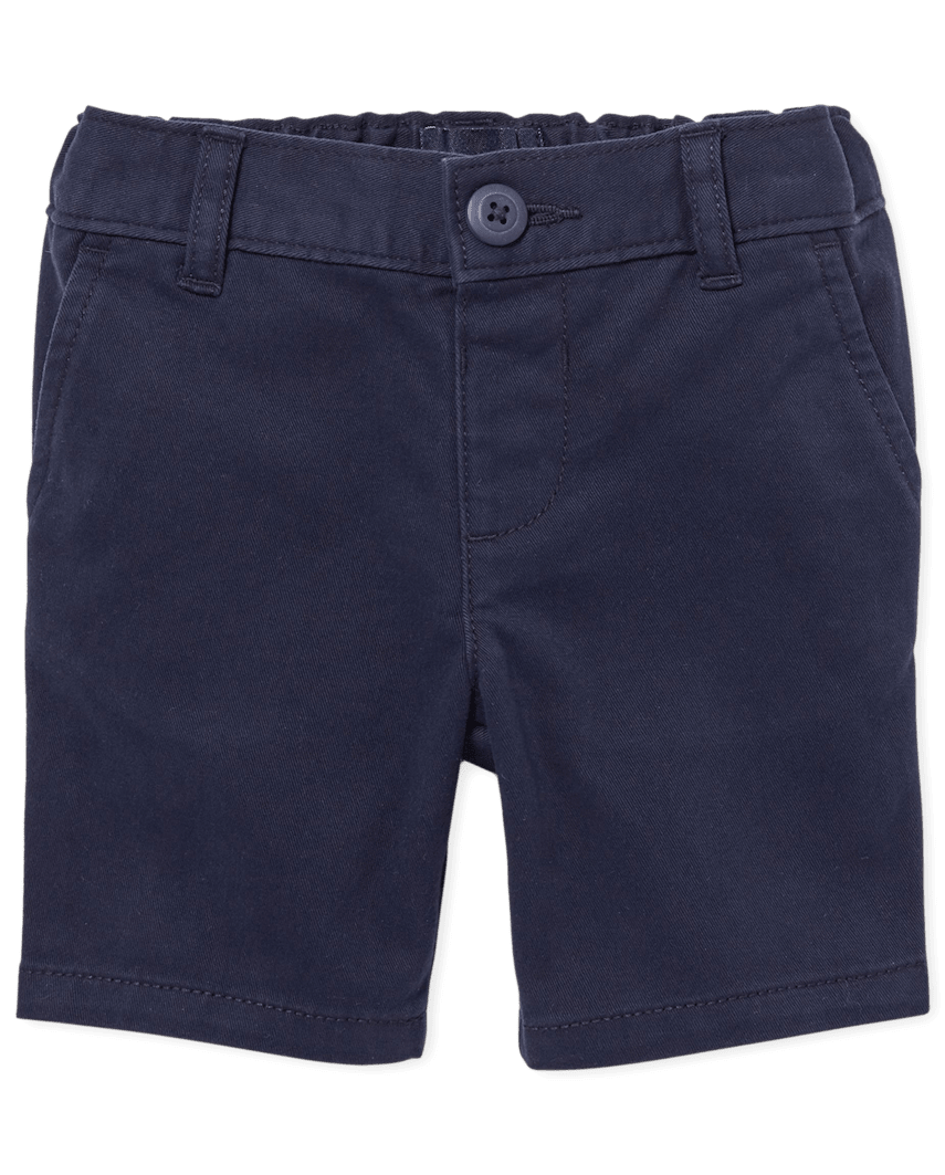 The Children's Place Toddler Girls Uniform Stretch Chino Shorts | Size 5T | Blue | Cotton
