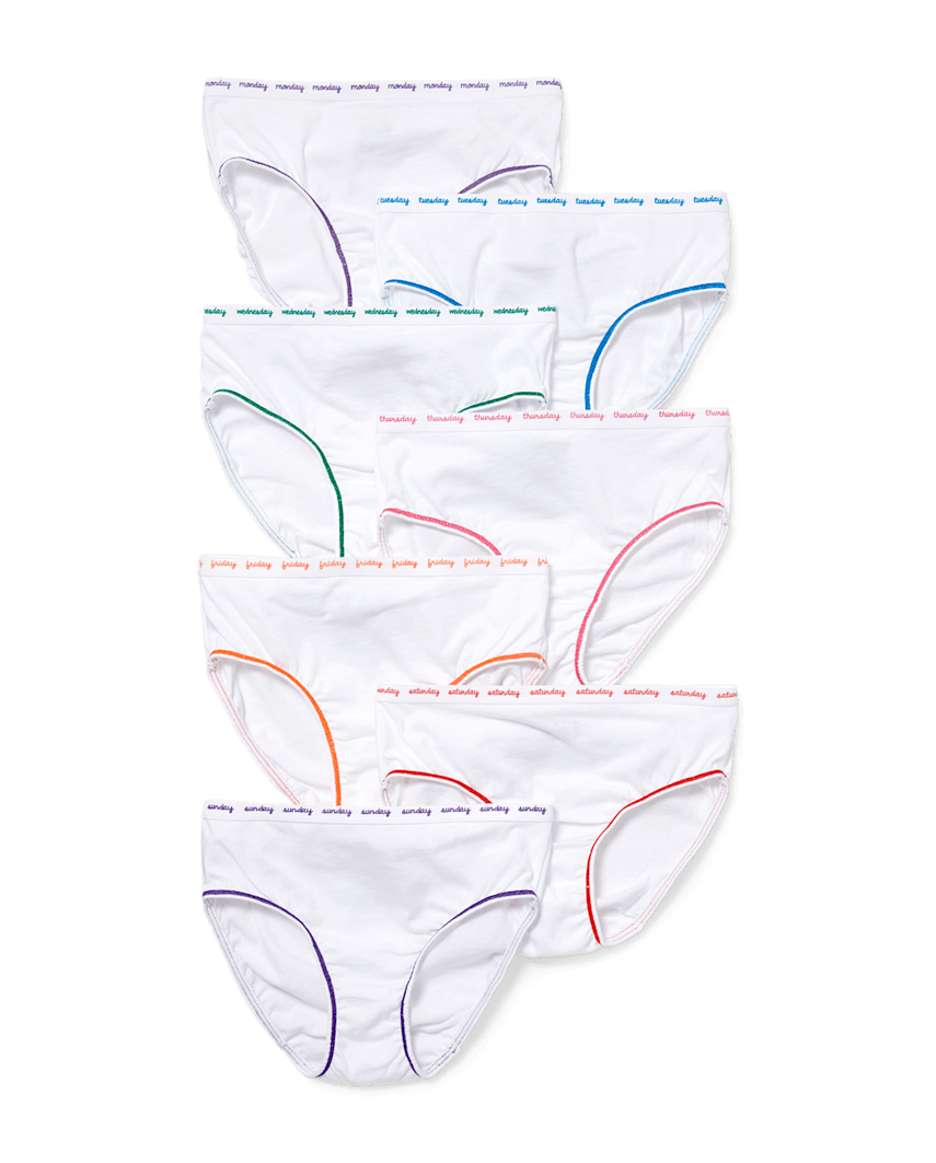 The Children's Place Girls Days Of The Week Underwear 7-Pack | Size 2XS (2/3) | White | 100% Cotton