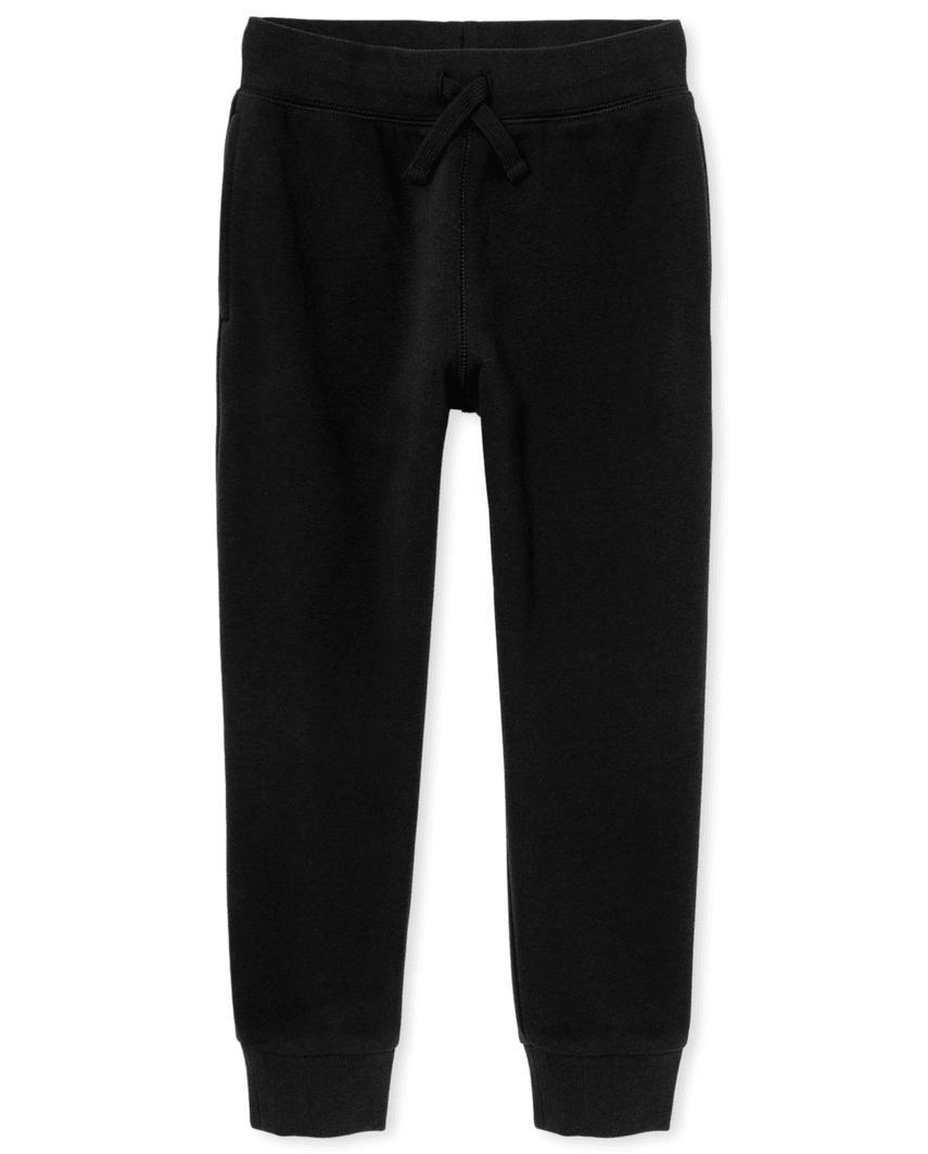 The Children's Place Boys Fleece Jogger Pants | Size 2XL (16) | Black | 100% Cotton