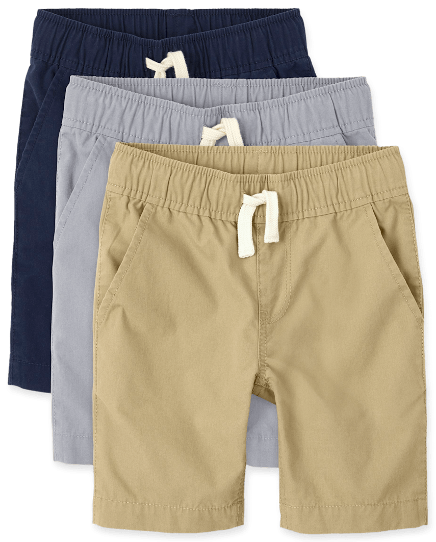 The Children's Place Boys Pull On Jogger Shorts 3-Pack | Size 18H | 100% Cotton