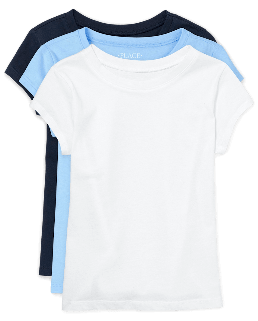 The Children's Place Girls T-Shirt 3-Pack | Size XS (4) | 100% Cotton