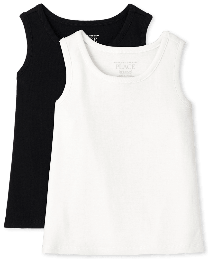 The Children's Place Toddler Girls Ribbed Tank Top 2-Pack | Size 12-18 M | Cotton