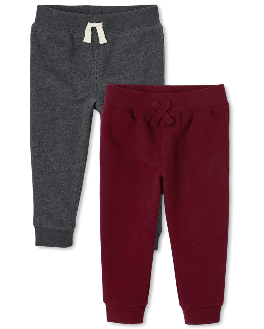 The Children's Place Baby And Toddler Boys Fleece Jogger Pants 2-Pack | Size 12-18 M | 100% Cotton