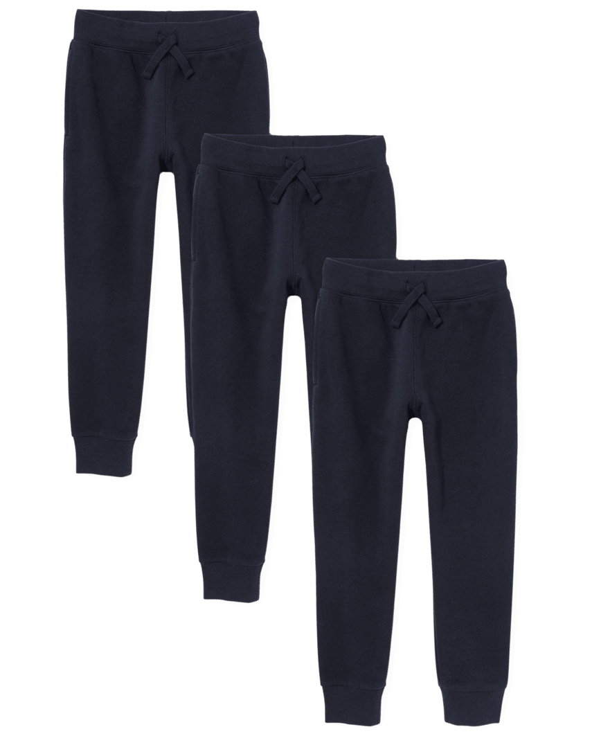 The Children's Place Boys Fleece Jogger Pants 3-Pack | Size 2XL (16) | Blue | 100% Cotton