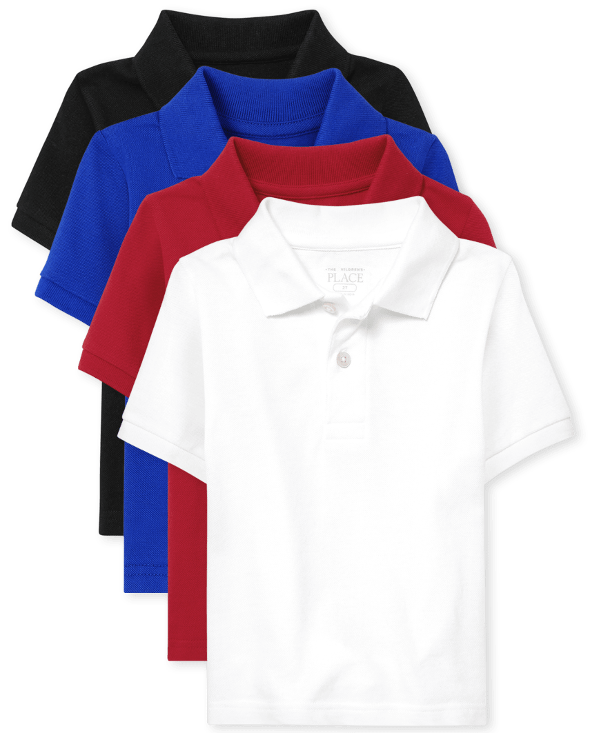 The Children's Place Baby And Toddler Boys Uniform Soft Pique Polo 4-Pack | Size 9-12 M | 100% Cotton