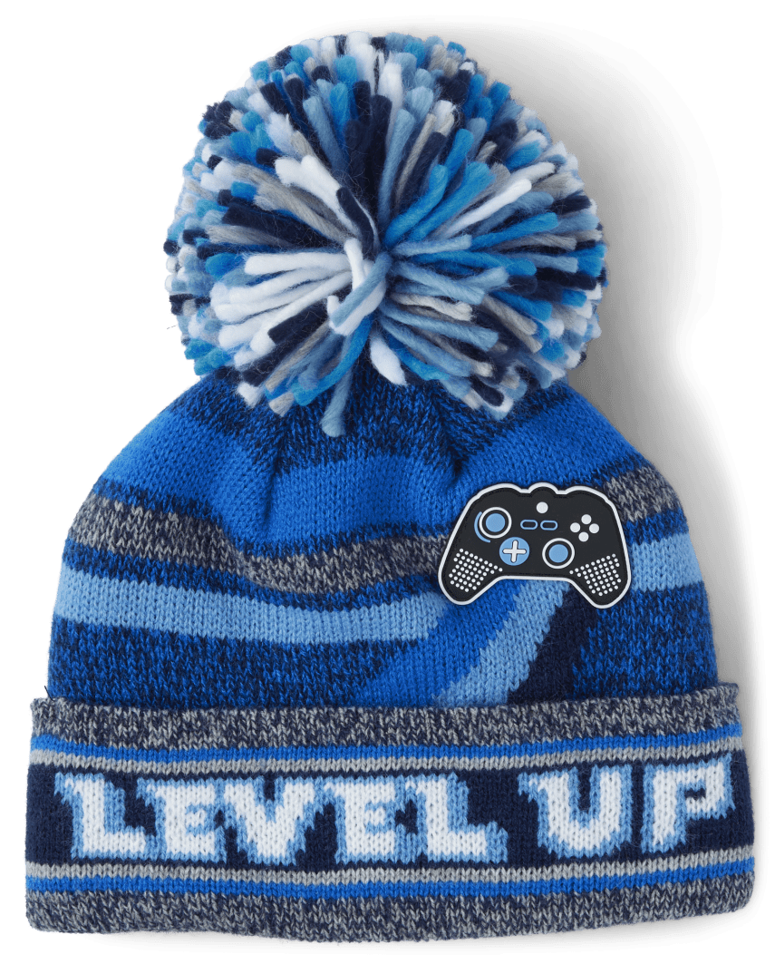 The Children's Place Boys Level Up Pom Pom Beanie | Size Small/Medium(4-7YR)