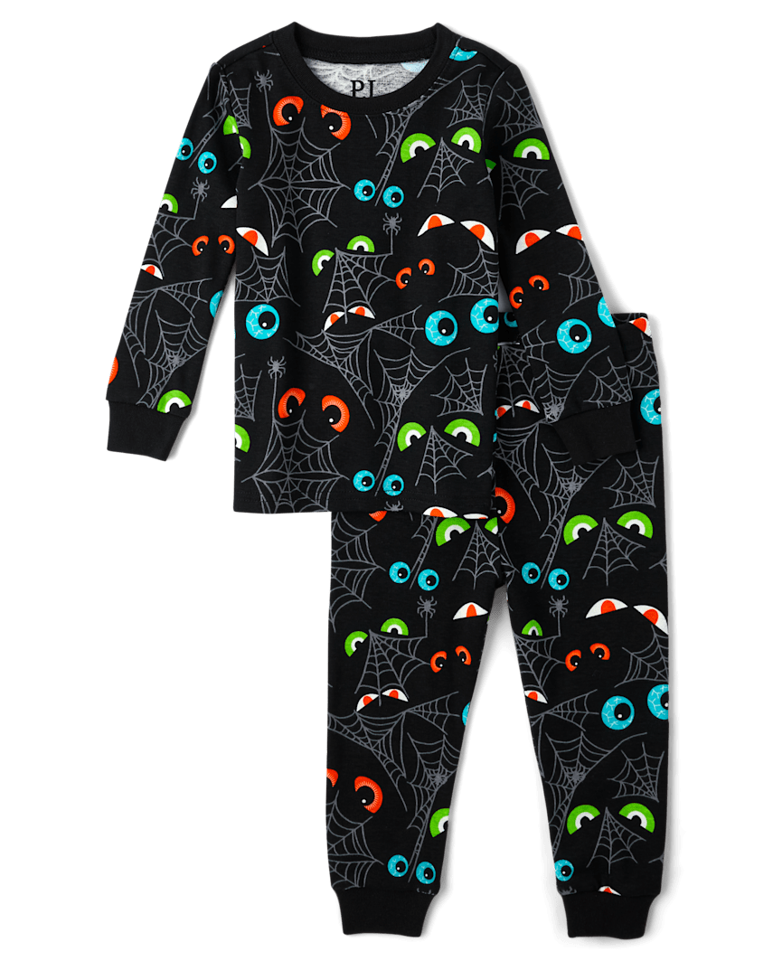 The Children's Place Baby And Toddler Glow Eyes Snug Fit Cotton Pajamas | Size 3T | Black