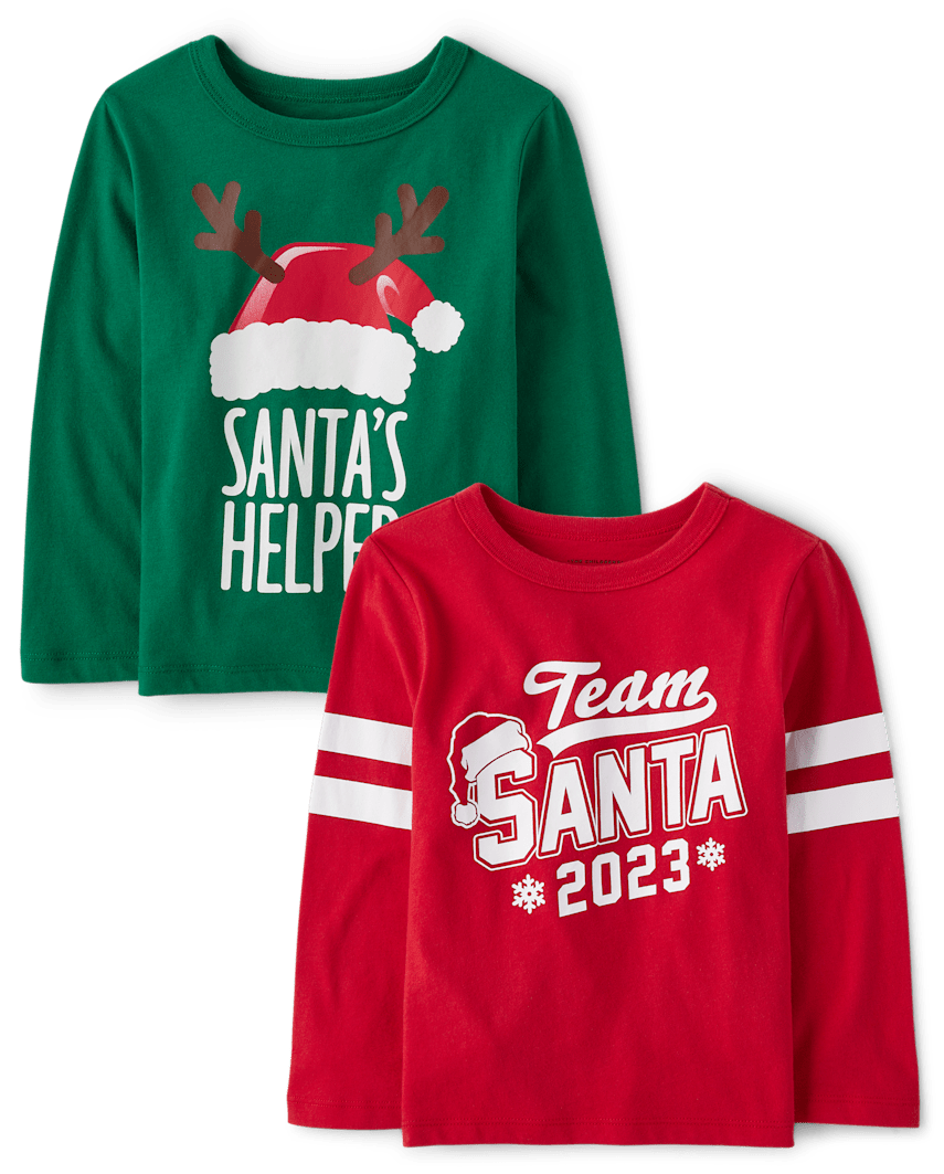 The Children's Place Baby And Toddler Boys Christmas Graphic T-Shirt 2-Pack | Size 18-24 M | Cotton/Polyester