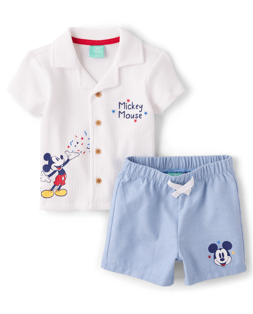 The Children's Place Baby Boys Mickey Mouse™ 2-Piece Outfit Set | Size 6-9 M | Cotton/Polyester