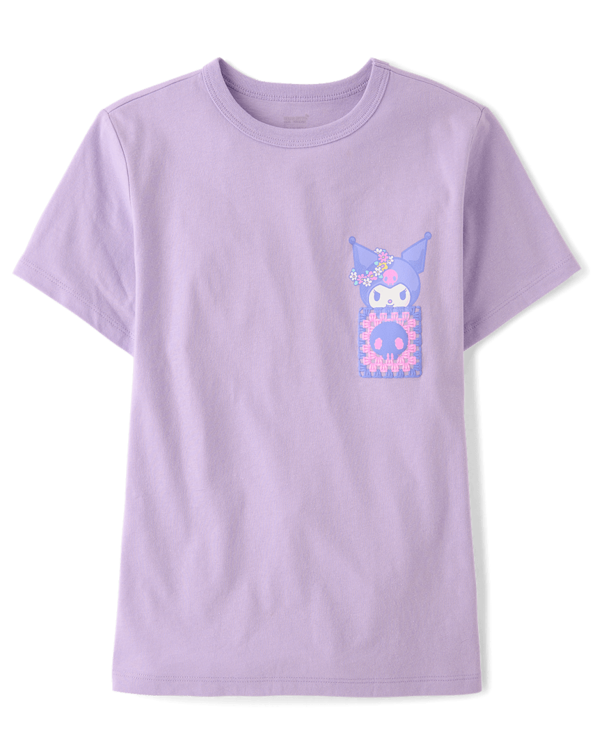 The Children's Place Girls Hello Kitty® And Friends Puff Print Front And Back Relaxed Graphic T-Shirt | Size XS (4) | Purple | Cotton/Polyester