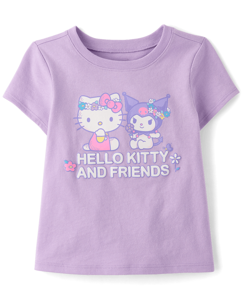 The Children's Place Toddler Girls Hello Kitty® And Friends Puff Print Graphic T-Shirt | Size 12-18 M | Purple | Cotton/Polyester