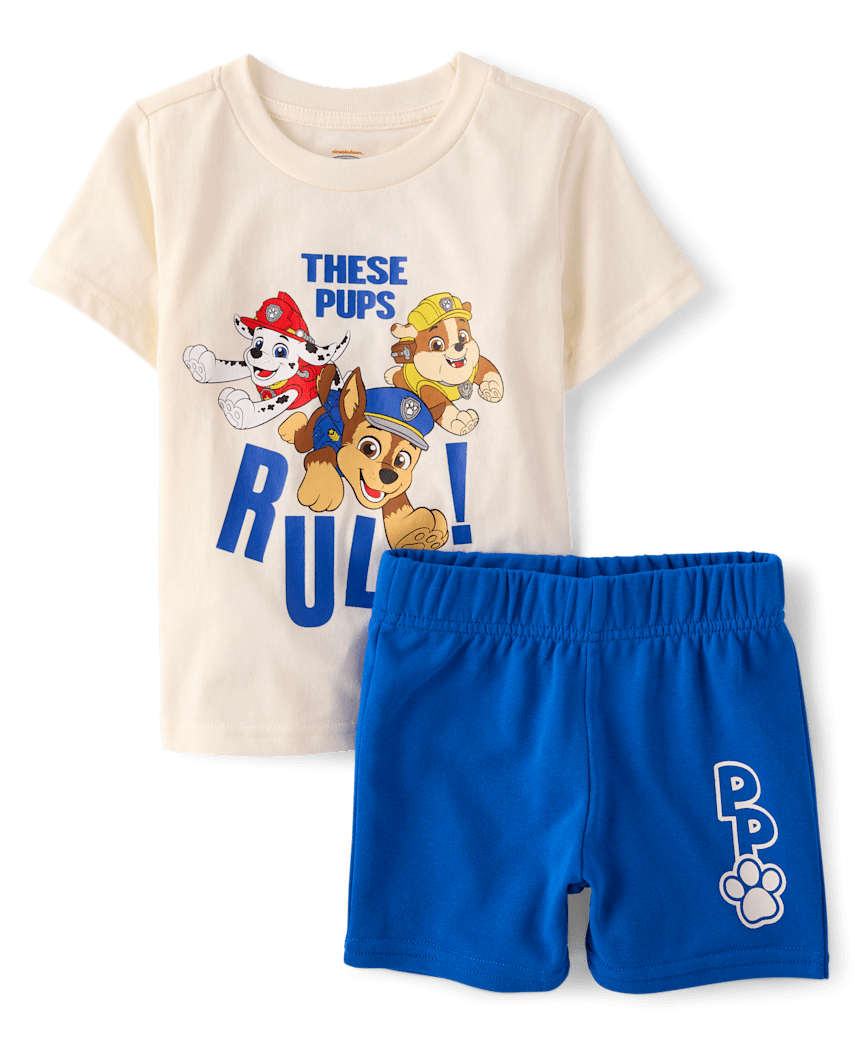 The Children's Place Toddler Boys Paw Patrol™ 2-Piece Outfit Set | Size 2T | Cream | Cotton/Polyester
