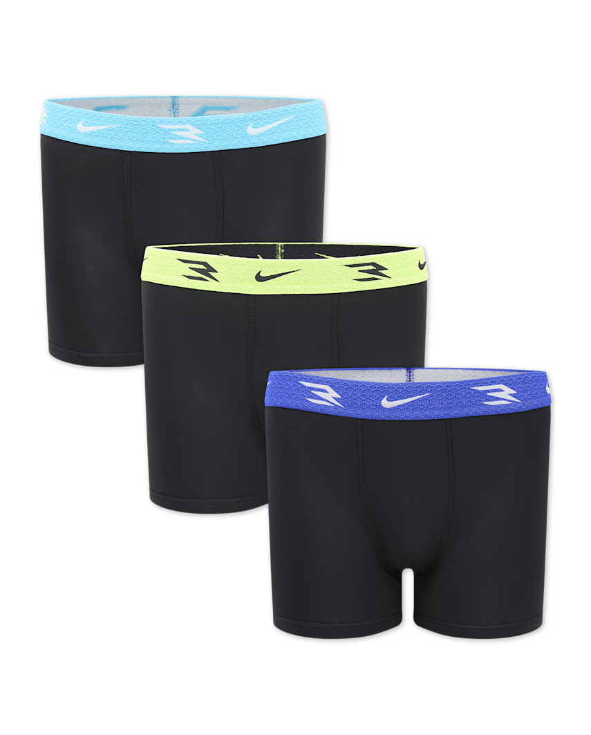 The Children's Place Boys Nike 3BRAND™ by Russell Wilson Dri-FIT Boxer Brief Underwear 3-Pack | Size Small | Blue