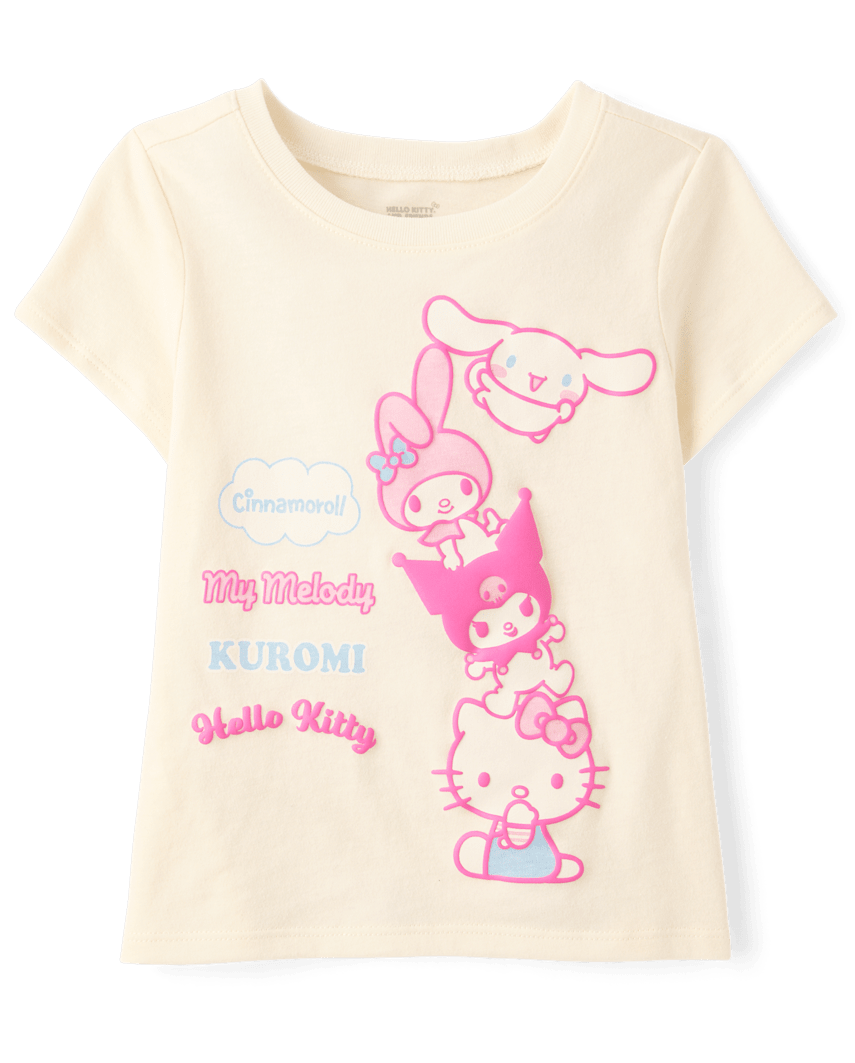 The Children's Place Toddler Girls Hello Kitty® And Friends Puff Print Graphic T-Shirt | Size 12-18 M | Cream | Cotton/Polyester