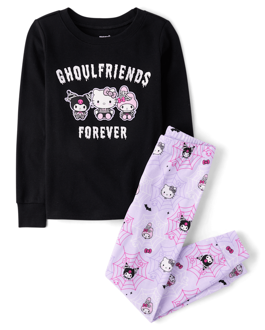 The Children's Place Girls Hello Kitty® And Friends Glow Halloween Snug Fit Cotton Pajamas | Size 12 | Purple