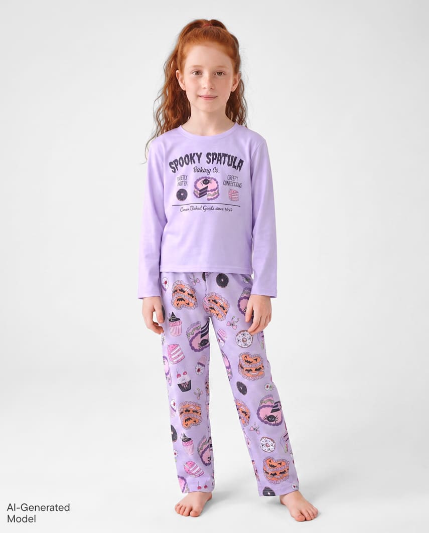 The Children's Place Girls Halloween Baking Pajamas | Size XS (4) | Purple