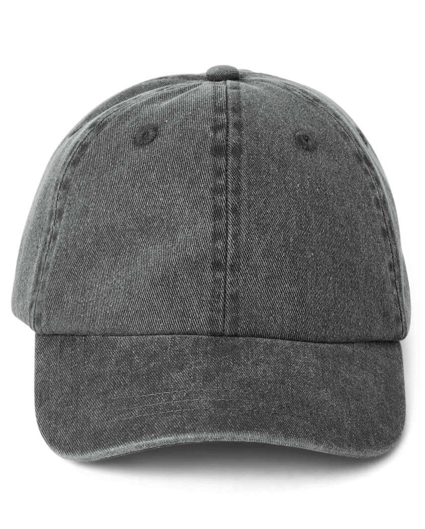 The Children's Place Kids Denim Baseball Hat | Size 6-24 M | Black | 100% Cotton