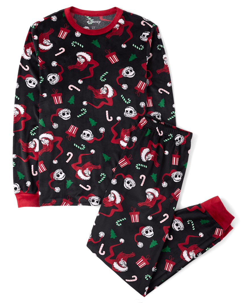 The Children's Place Adult Matching Family Nightmare Before Christmas™ Fleece Pajamas | Size XL | Polyester/Spandex