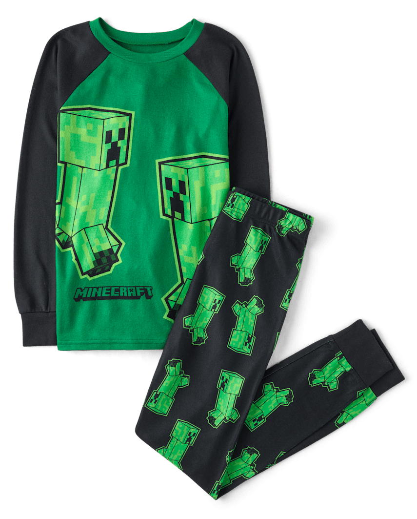 The Children's Place Boys Minecraft™ Pajamas | Size 2XL (16) | Polyester/Spandex