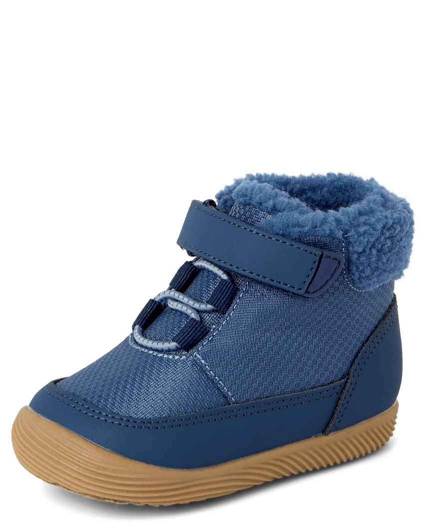 The Children's Place Baby Boys Colorblock First Steps Boots | Size 5T | Blue