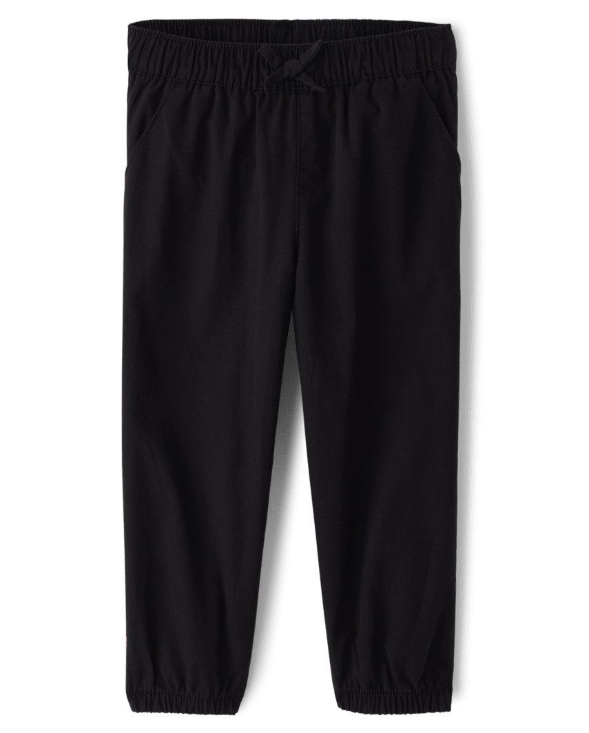 The Children's Place Baby And Toddler Girls Pull On Jogger Pants | Size 9-12 M | Black | 100% Cotton