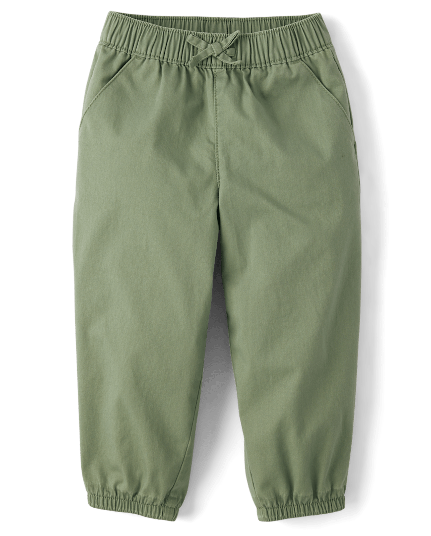 The Children's Place Baby And Toddler Girls Pull On Jogger Pants | Size 9-12 M | Green | 100% Cotton