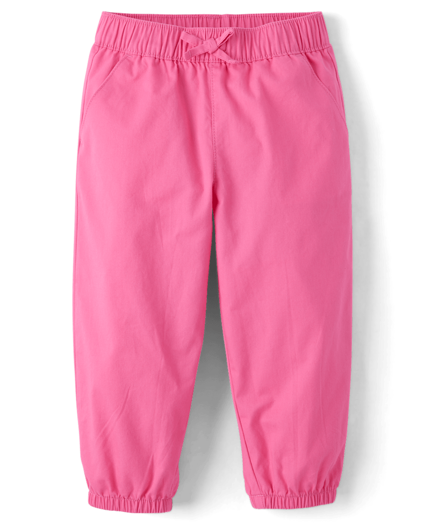 The Children's Place Baby And Toddler Girls Pull On Jogger Pants | Size 9-12 M | Pink | 100% Cotton