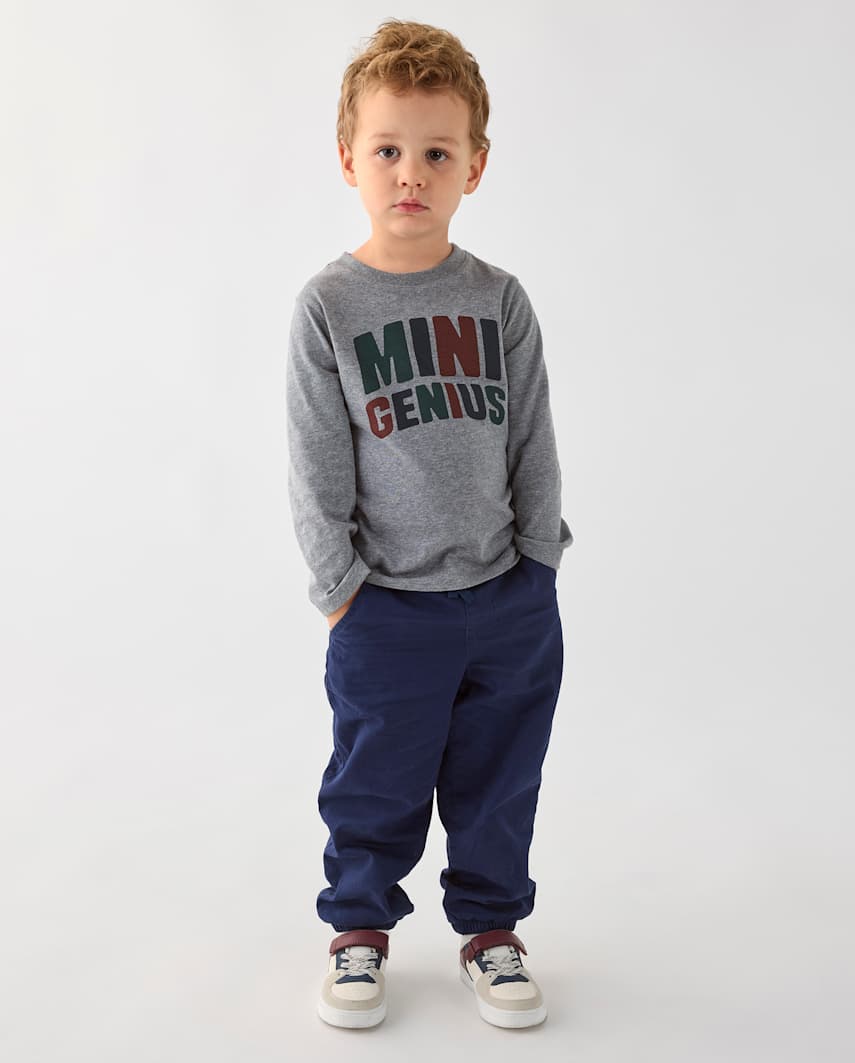The Children's Place Baby And Toddler Boys Lined Pull On Jogger Pants | Size 9-12 M | Blue | 100% Cotton