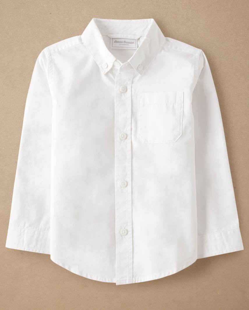Gymboree | Boys | Poplin Button Up Shirt - Special Occasions in White | Size 12 | 100% Cotton Poplin