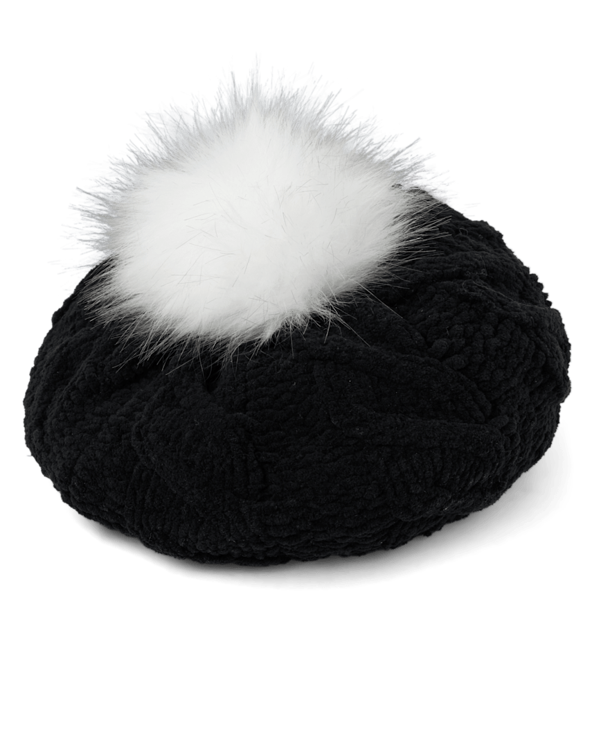 Gymboree | Girls | Pom Pom Beret - All Dressed Up in Black | Size 12-24 M