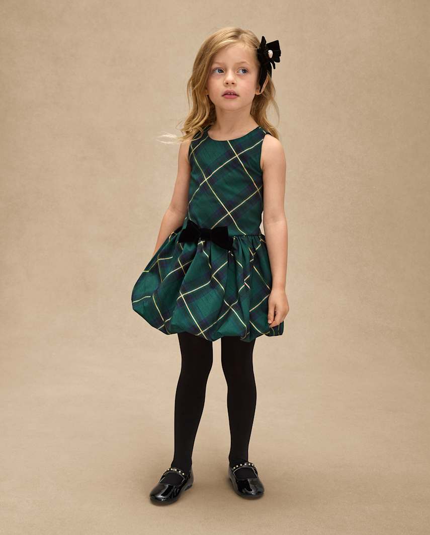 Gymboree | Girls | Plaid Bubble Dress - Royal Christmas in Green | Size