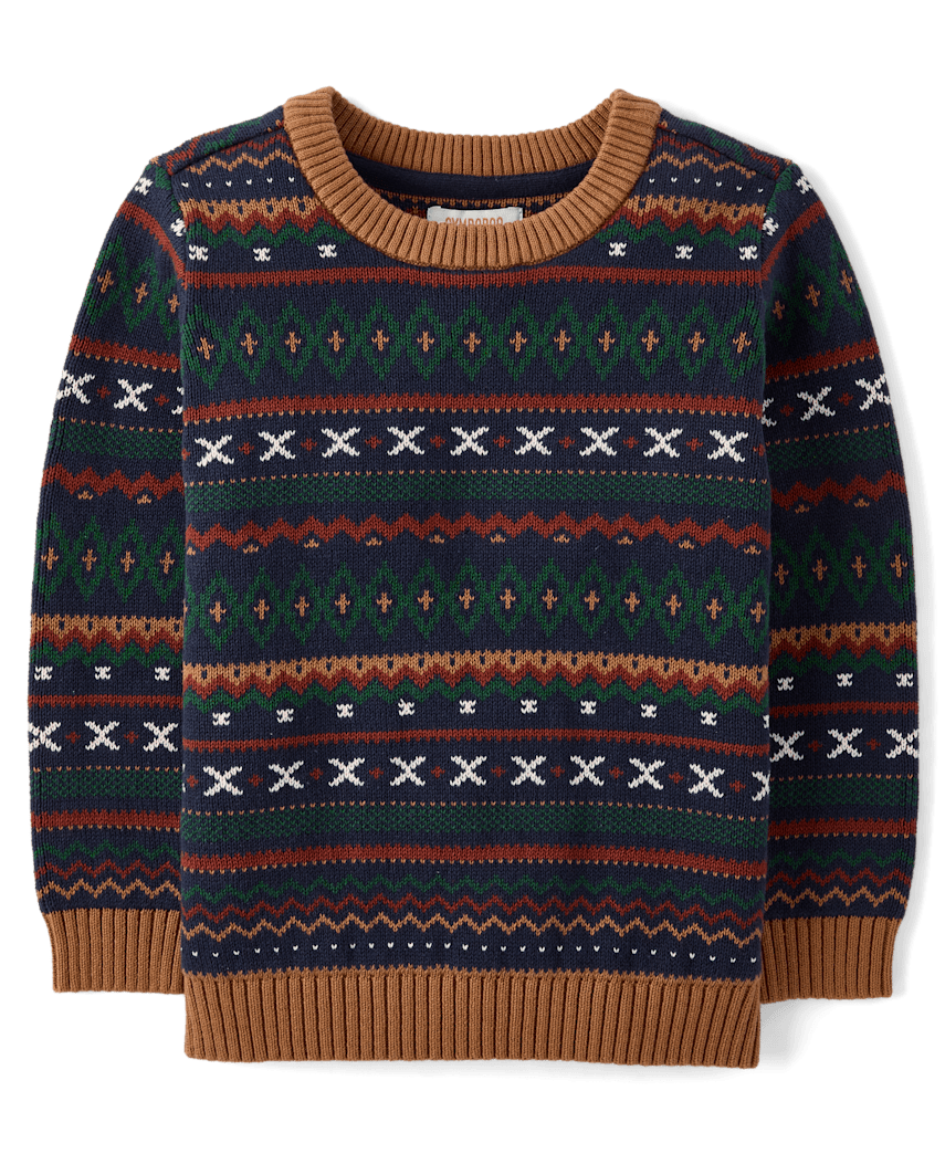 Gymboree | Boys | Fairisle Sweater - Countryside Manor in Blue | Size 3T | 100% Combed Cotton