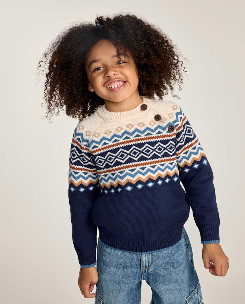 Gymboree | Boys | Fairisle Sweater - Blue Sky Mountain | Size 5T | 100% Combed Cotton