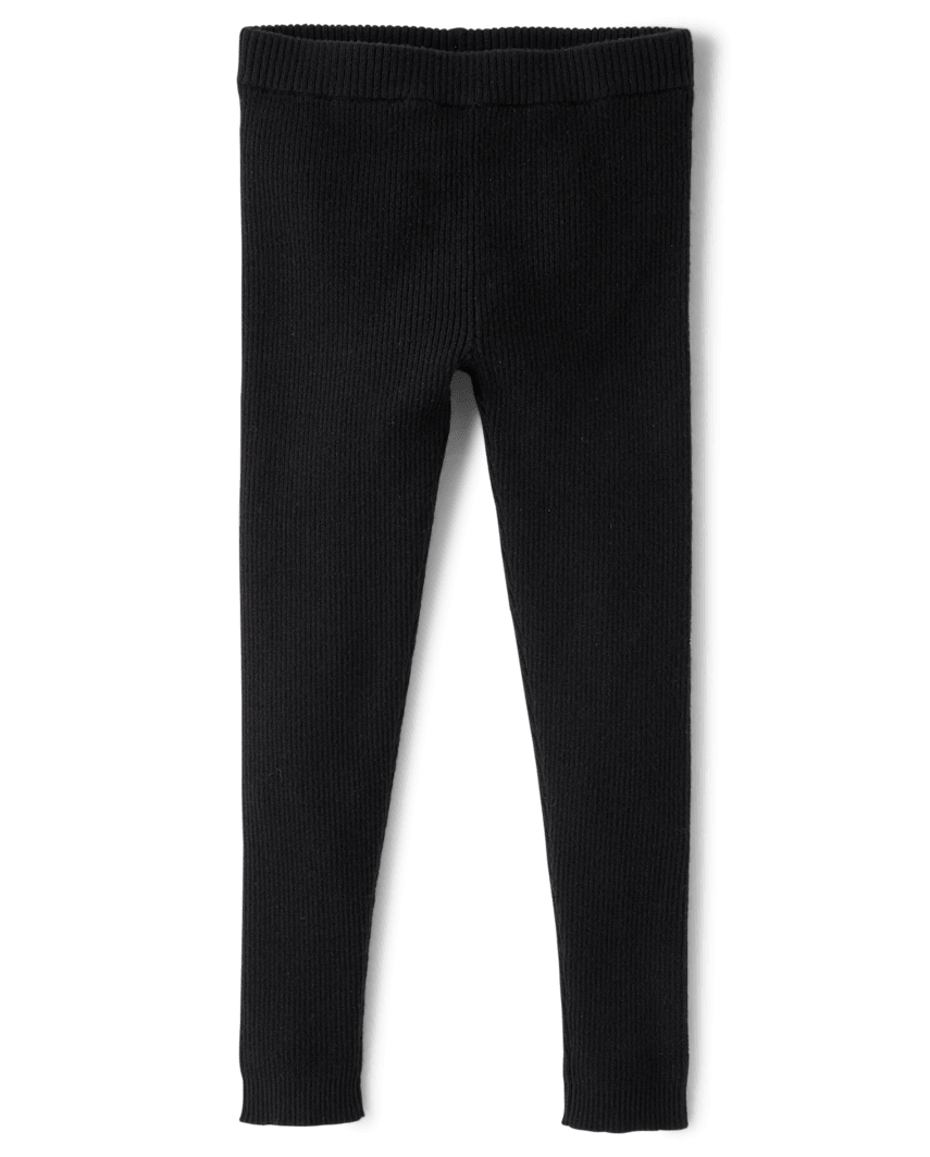 Gymboree | Girls | Ribbed Sweater Leggings - Little Essentials in Black | Size 12-18 M | Polyester/Nylon