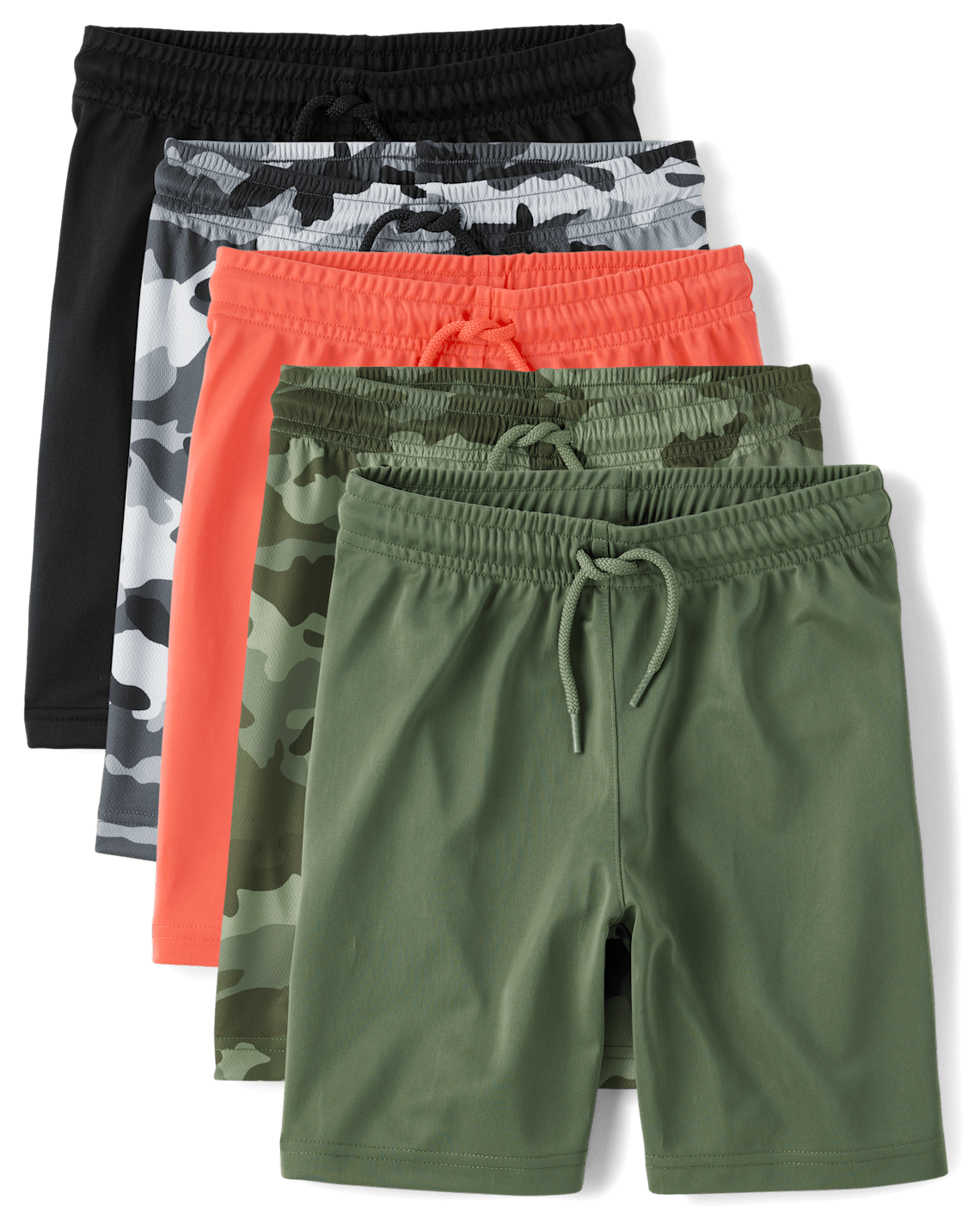 Product image for Boys Camo Performance Basketball Shorts 5-Pack