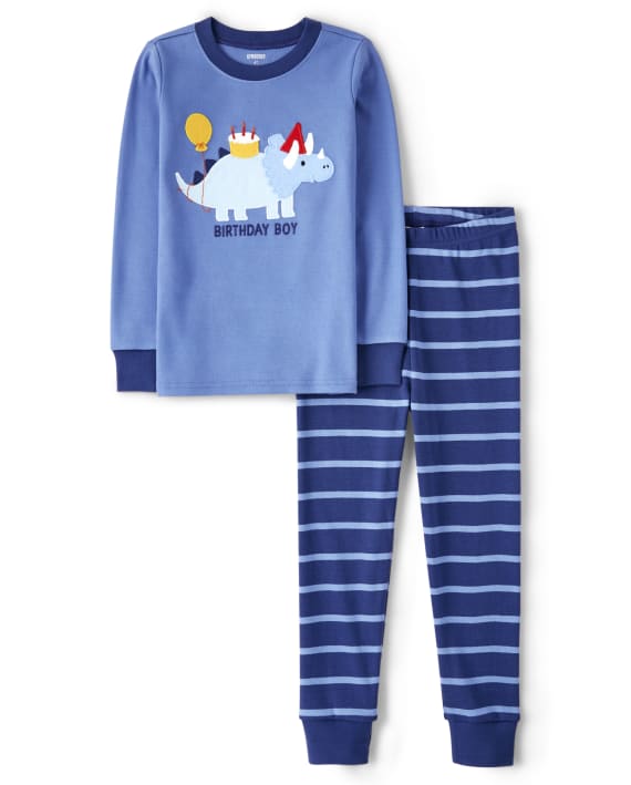 2-Piece Gymboree Boys Birthday Dino Cotton Pajamas